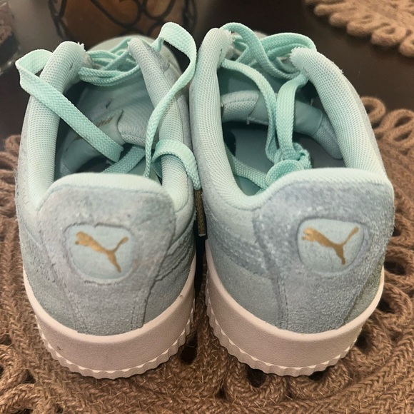 Puma Carina Sneaker Aqua/Mint Green Snake Print Women's Size 10 - Picture 4 of 11